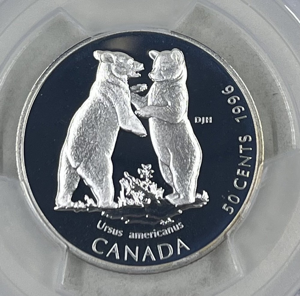 1996 50C PCGS PRR68DCAM Canada Bear Cubs