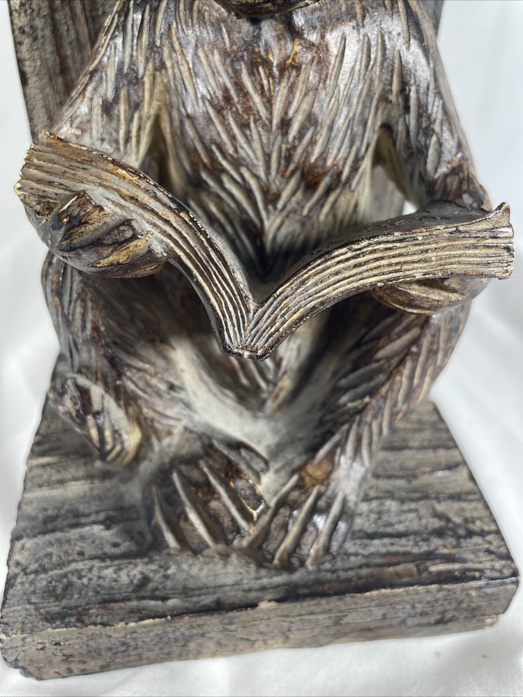 Bookend Monkey Reading A Book Resin