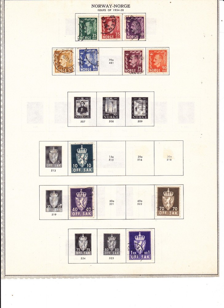 Norway Stamps on pages