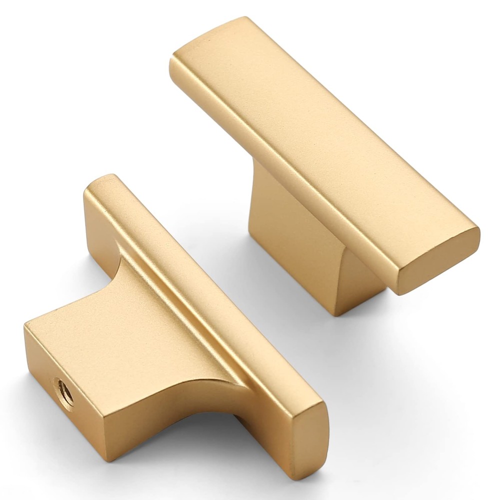 10 Pack Brushed Gold Cabinet Knobs 2 Inch (50MM) Single Hole Cabinet Pulls Ki...