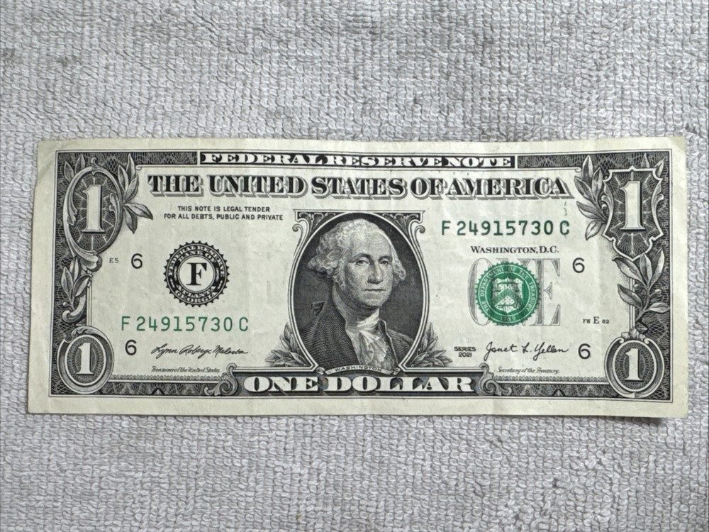 2021 $1 Error Note Heavy Over Inking & Ink Smear