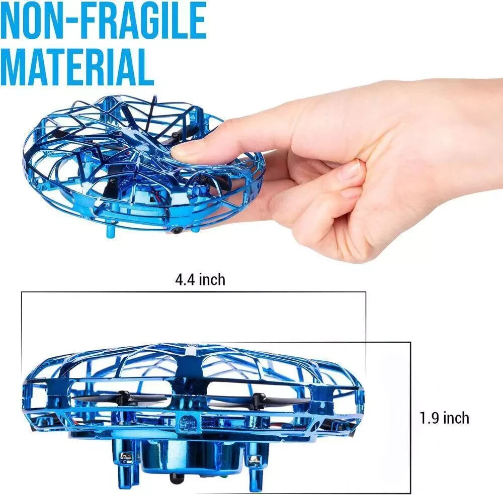 UFO Interact With Your Drone By Hand Blue