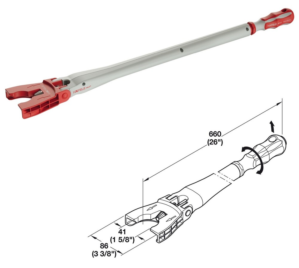 Adjusting Tool, for Häfele AXILO™ 78 Plinth System- Height adj angle 0–10 degree