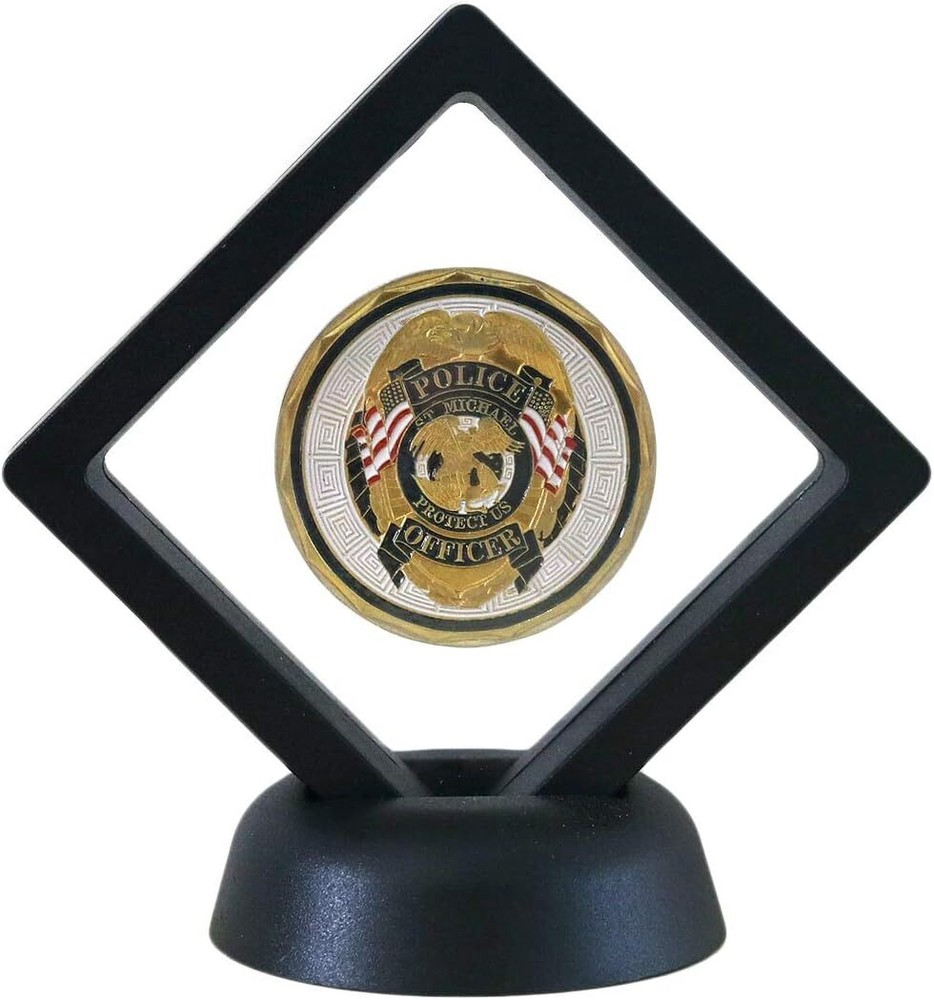 SH Challenge Coin Display Frame, 3D Floating Case Stand Holder, Black