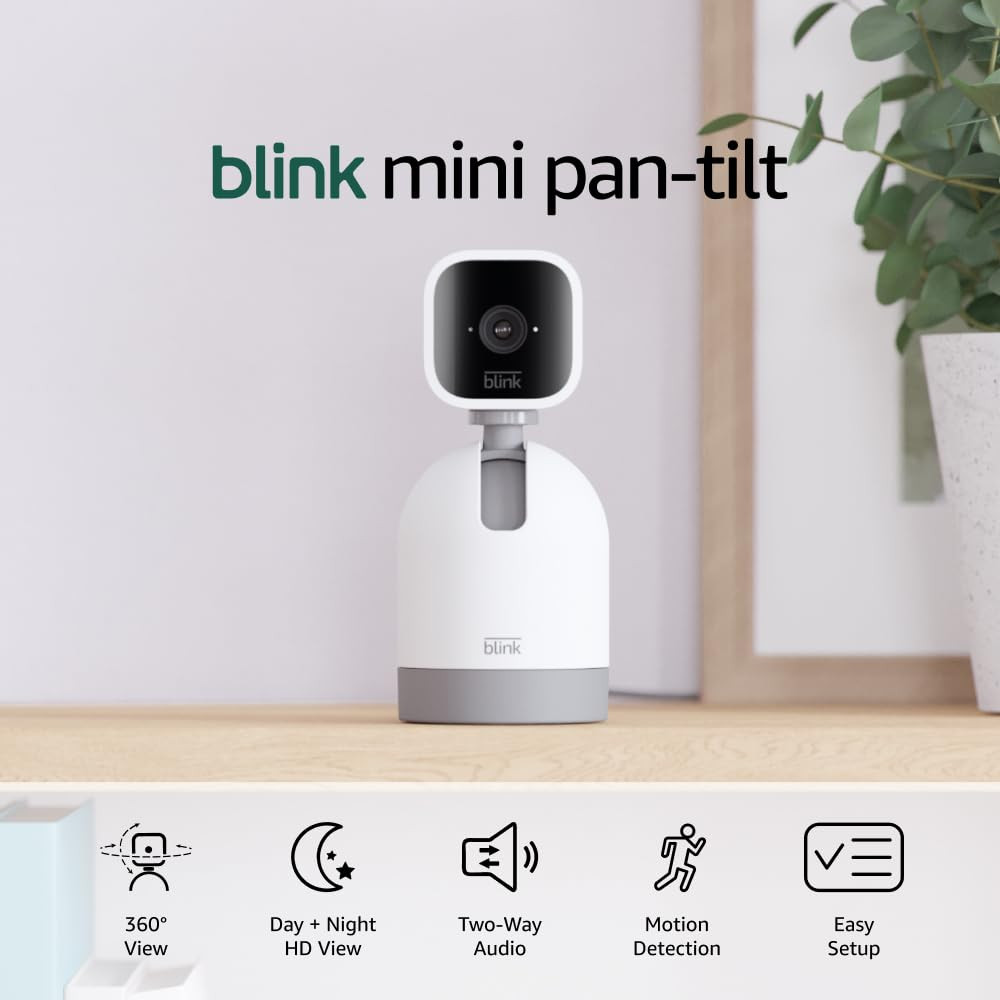 Mini Pan-Tilt Camera (Newest Model), Rotating Indoor Plug-In Smart Security Came