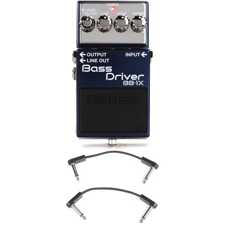 Boss BB-1X Bass Driver Pedal with EBS Patch Cables