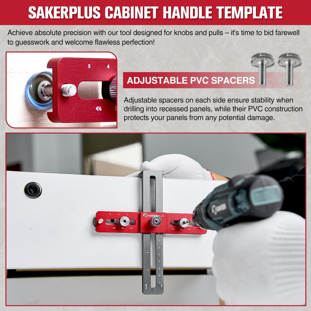 Cabinet Hardware Jig,Adjustable Cabinet Handle Template Tool for Knobs,Handle...