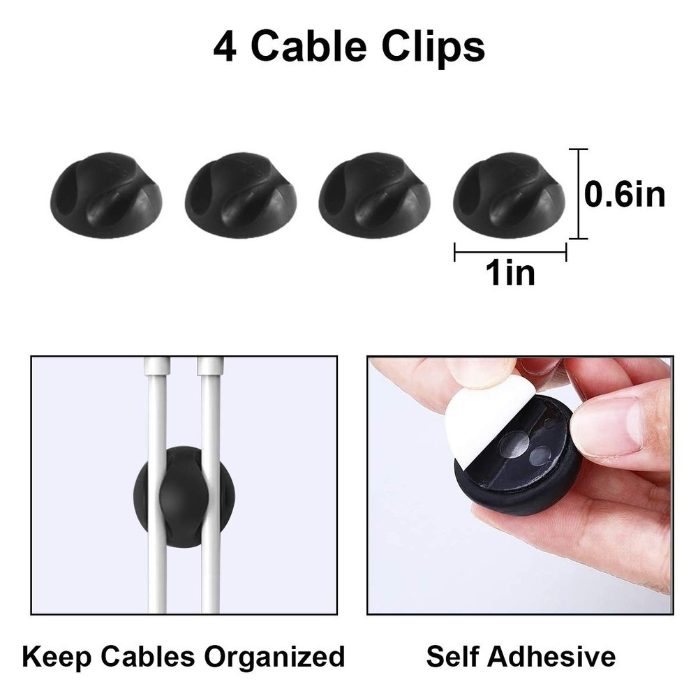 Cable Management - 3 Pack Cord Organizer for Desk - Large Medium Small Cable ...