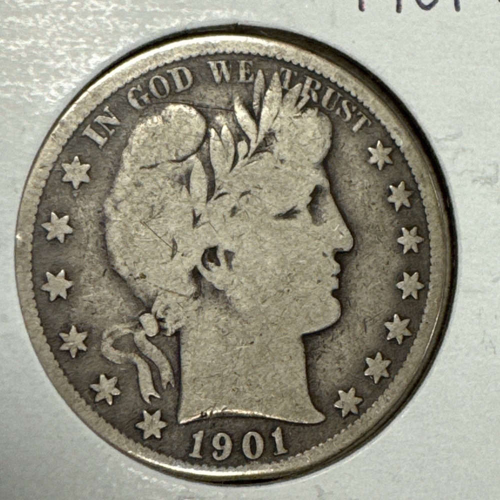 1901-S Barber Silver Half Dollar VG