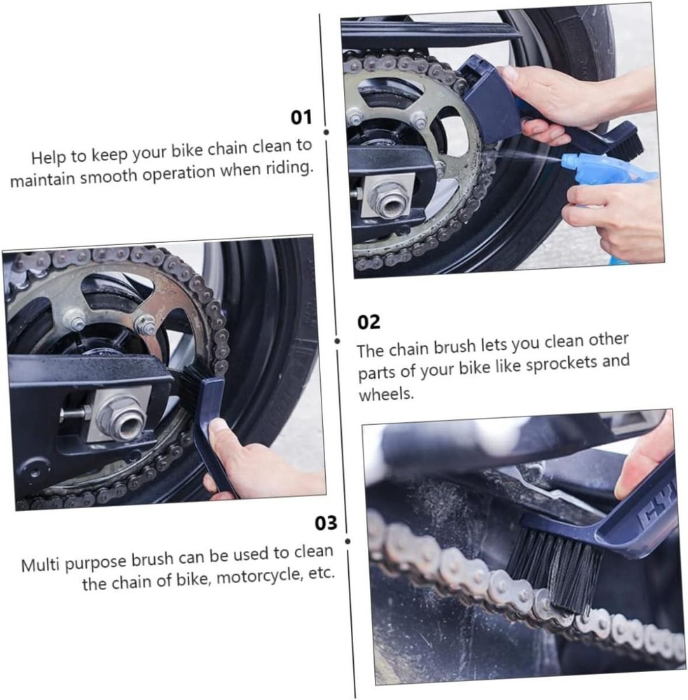 Motorcycle Chain Cleaning Brush Tool for Bikes - Durable and Efficient Scrubber