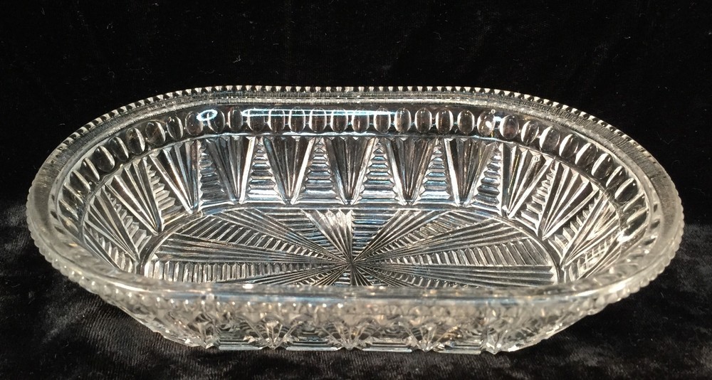 Unique Clear Glass Geometric Celery Dish