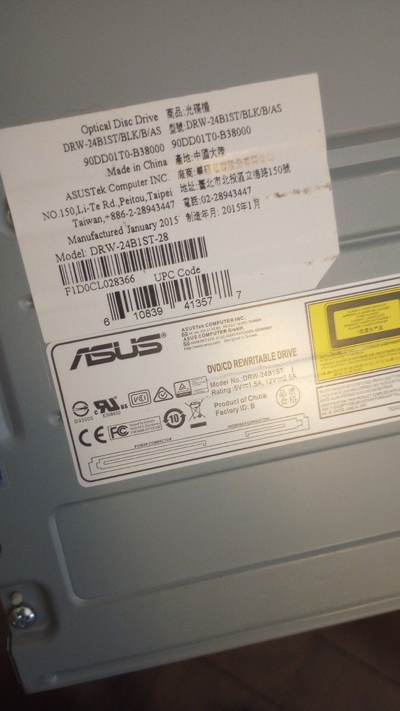 Asus DVD /CD Expandable Internal Rewritable Disc For PC Desktop Computer