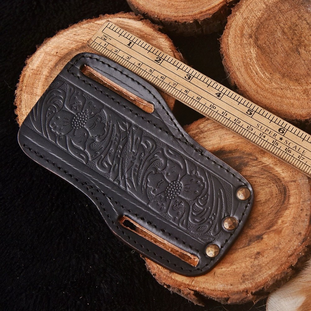Handmade Black Leather Fix Blade Knife Sheath Holster Case - Multi-tool