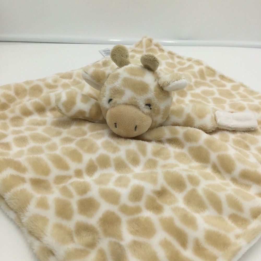 Carters Tan White Spots Giraffe Baby Security Blanket Lovey Pacifier Holder