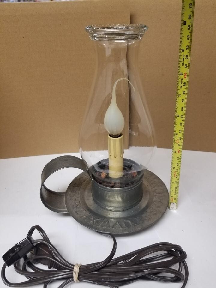 Alphabet Tin Candle Lamp W/ Globe