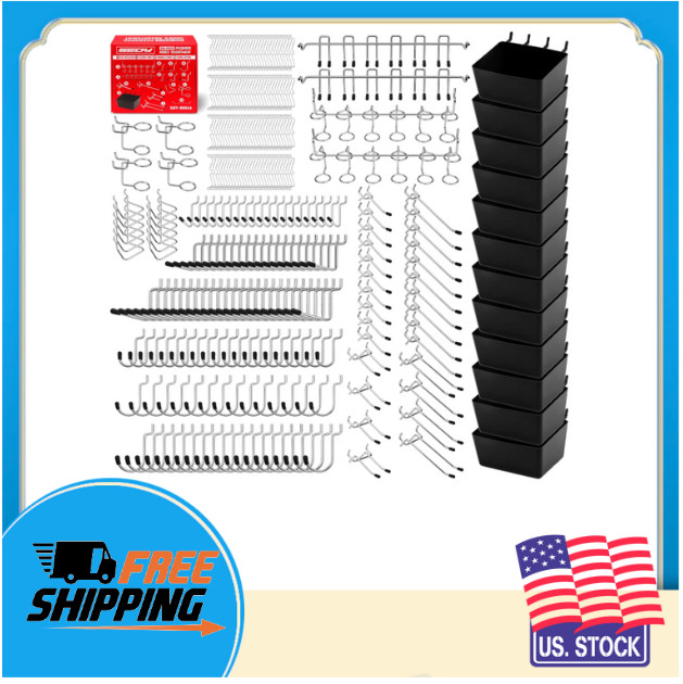 300Pc Pegboard Hook Set Metal Organizer for Tool Garage Workshop Craft Storage