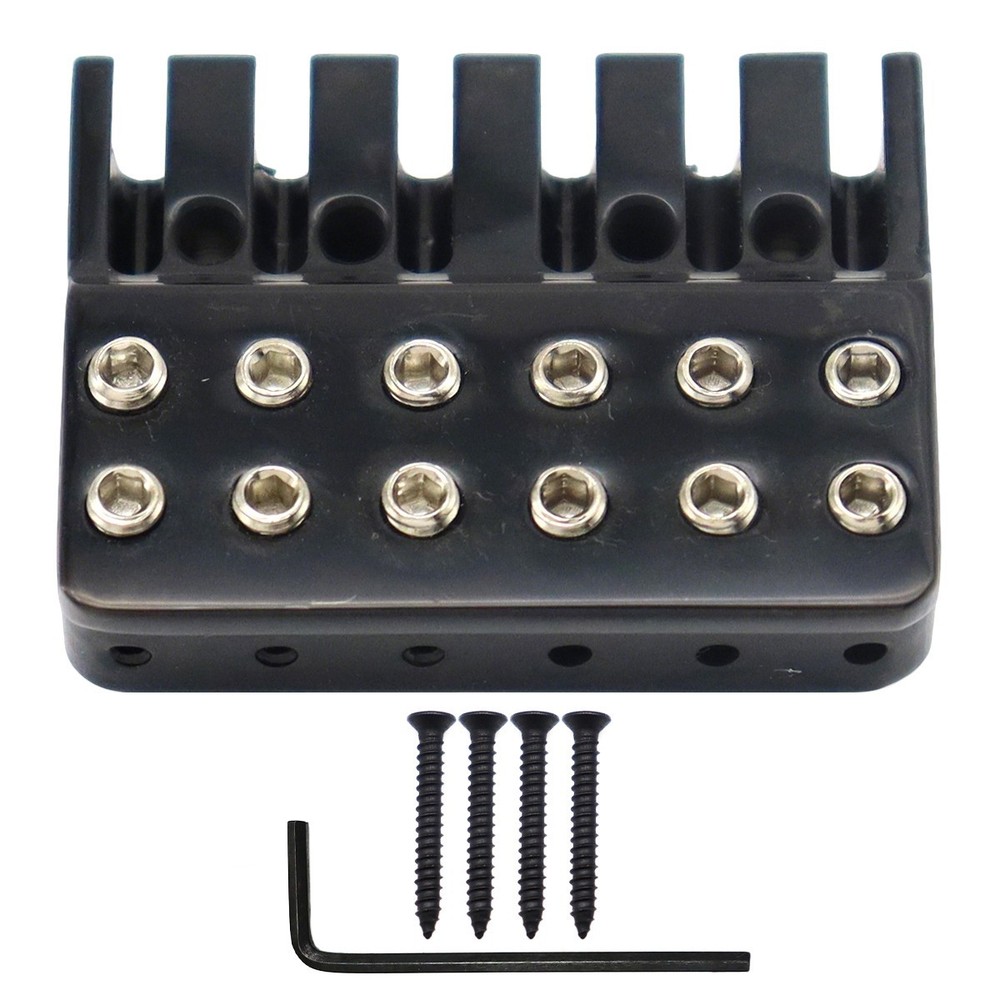 Brass 6 String Guitar Bridge String Locks Headless Guitar String Locking Black