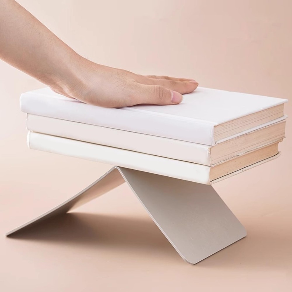 Book End L-Shaped Bookends Holders Shelf Support Rack Book...