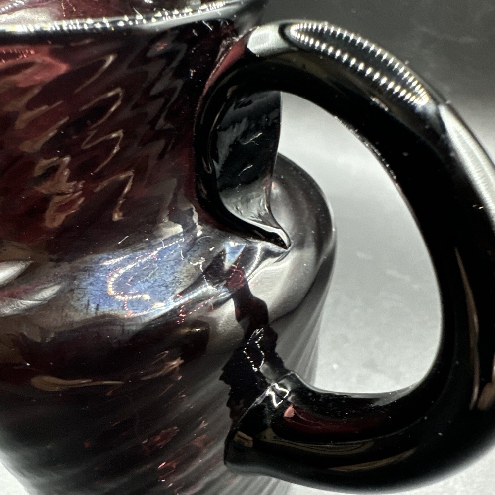 Hand blown Amethyst 5” Pitcher/Creamer With Swirl Design