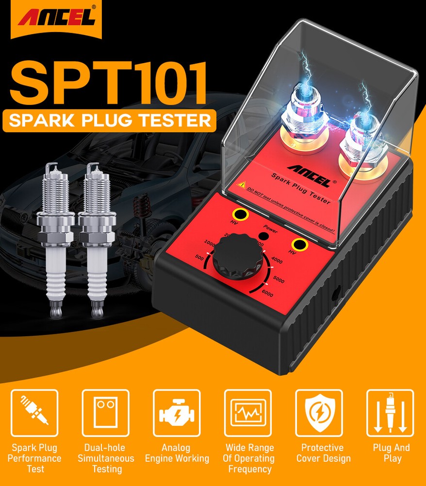 ANCEL Car Spark Plug Tester Ignition System Double Hole Detector Spark Plug