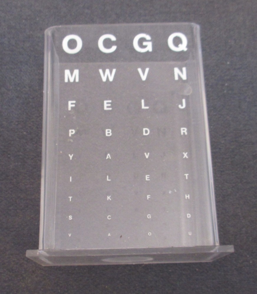 Snellen Eye Chart Clear Acrylic Display Stand Pencil Holder & Vision Testing