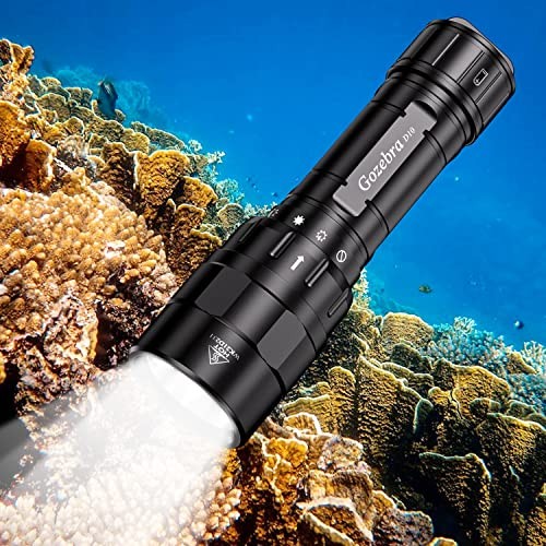 4500 Lumen Underwater Light, 3 Modes Dive Light Scuba Diving Flashlight D10