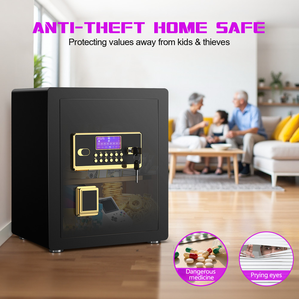 3.0 Safe Box Adjustable Shelf Digital Panel for Home Office Anti-Theft Security