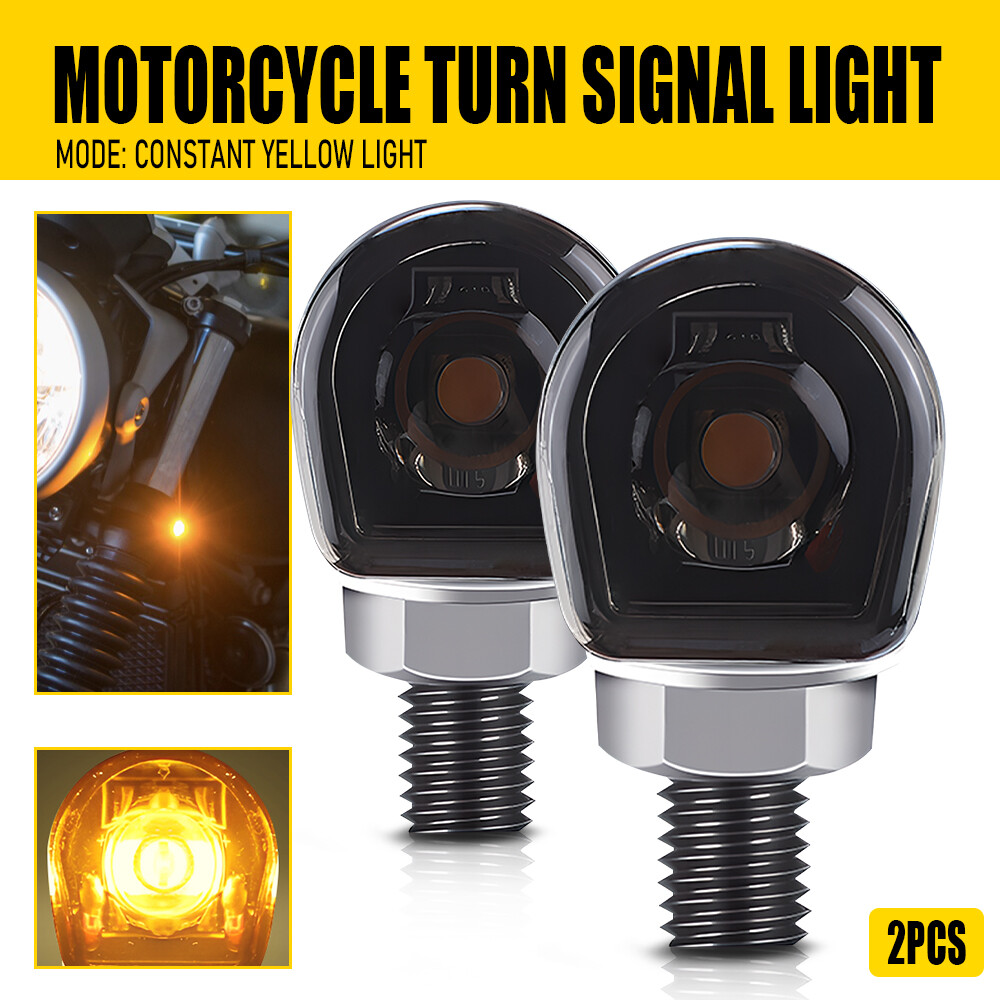 2X LED Motorcycle Turn Signals Indicator Amber Blinker Light Universal Mini EAH