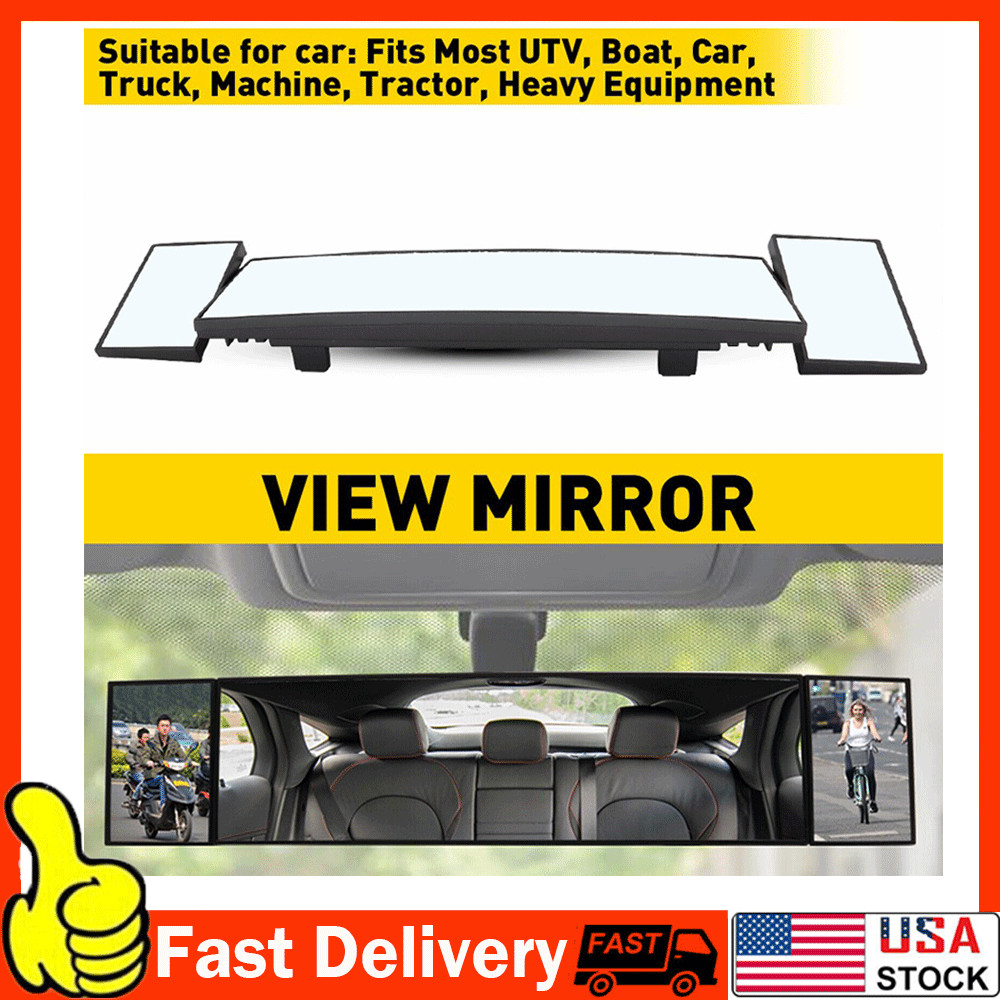 390mm Extendable Car View Rearview Mirror Interior Rear Wide Angle Windshield