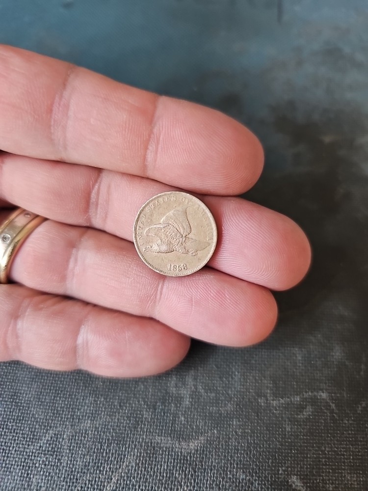 1858 Flying Eagle Cent - Rich Front & Back,  XF Details