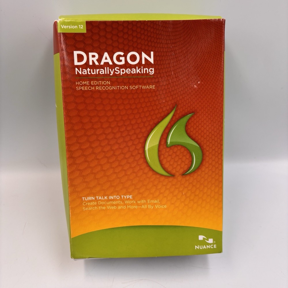 Dragon Naturally Speaking Home Edition version 12 Complete- New Open Box