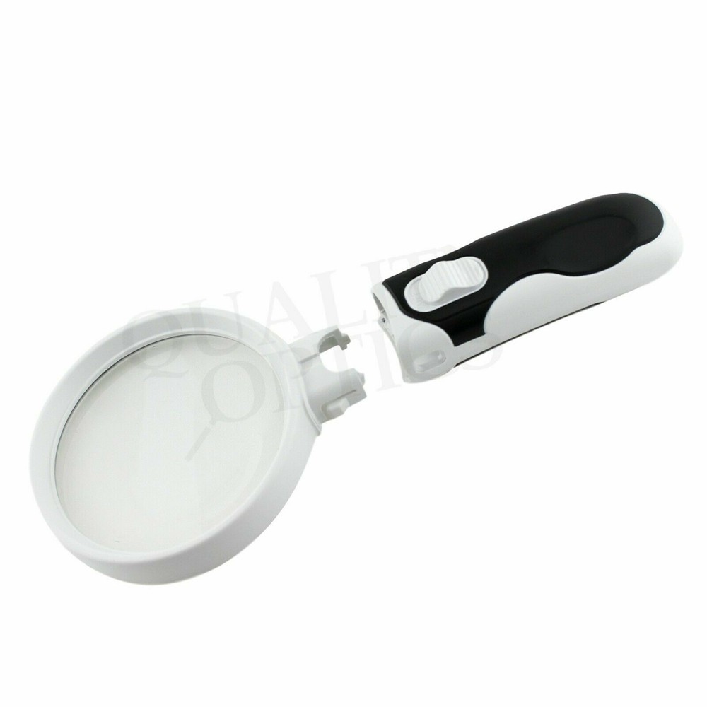 Quality Optics® Easy Grip Illuminated Hand Magnifier 4pc Interchangeable LED
