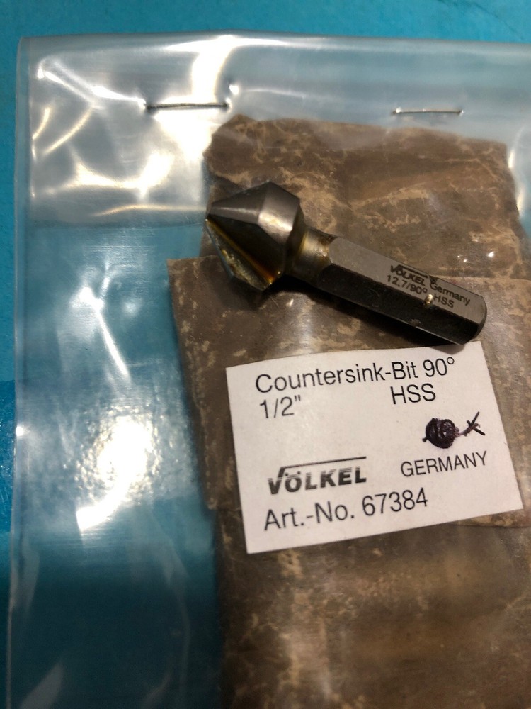 VOLKEL #67384 1/2" COUNTERSINK 90 DEGREE HSS-G BIT 1/4" SQUARE DRIVE