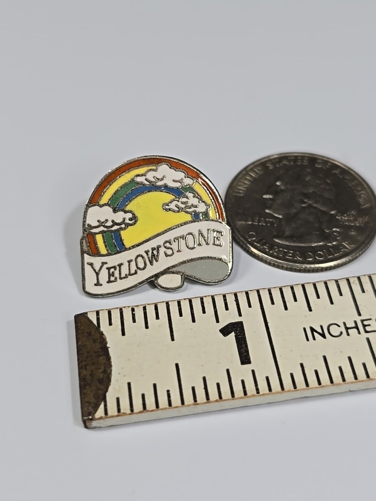 Yellowstone Rainbow & Clouds Souvenir Lapel Pin