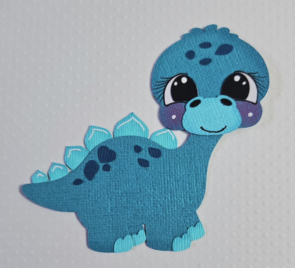 Teal Stegasaurus. Scrapbook, Card making Paper Piecing