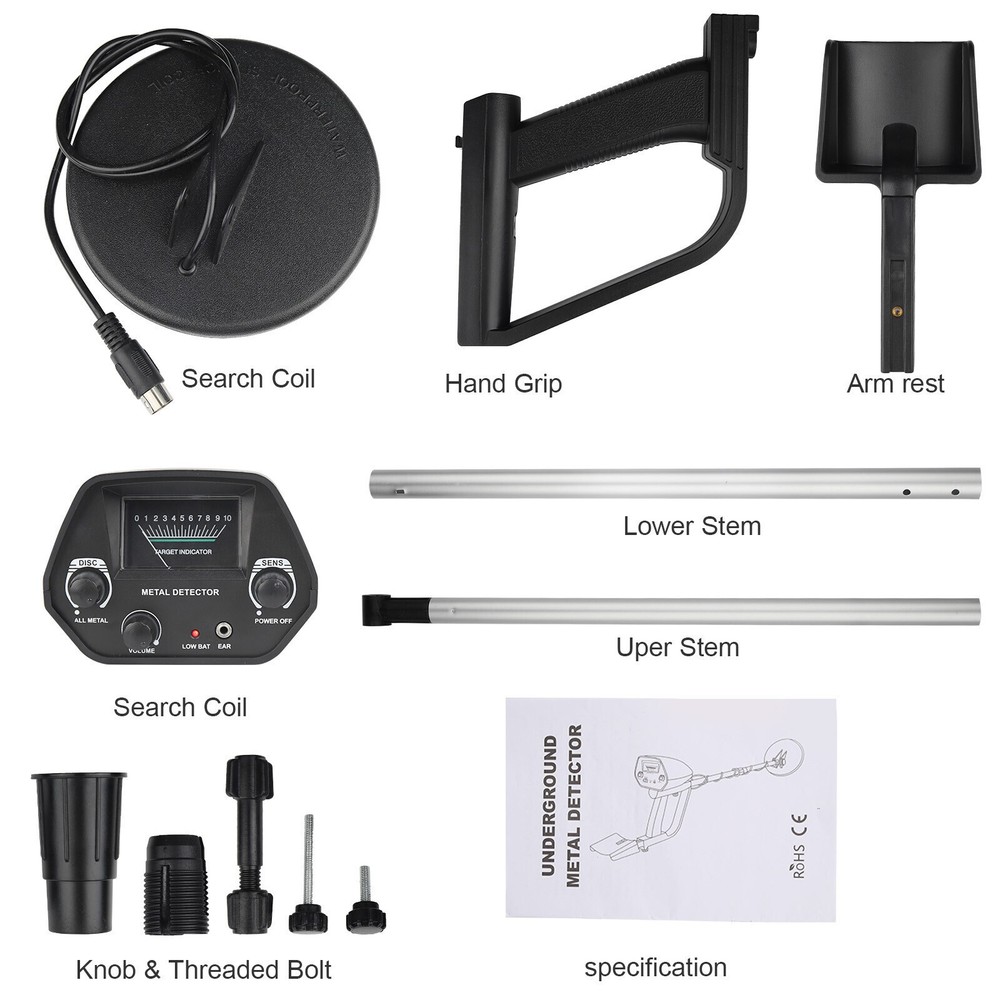 Underground Metal Detector Gold Digger Hunter Deep Sensitive Waterproof Coil