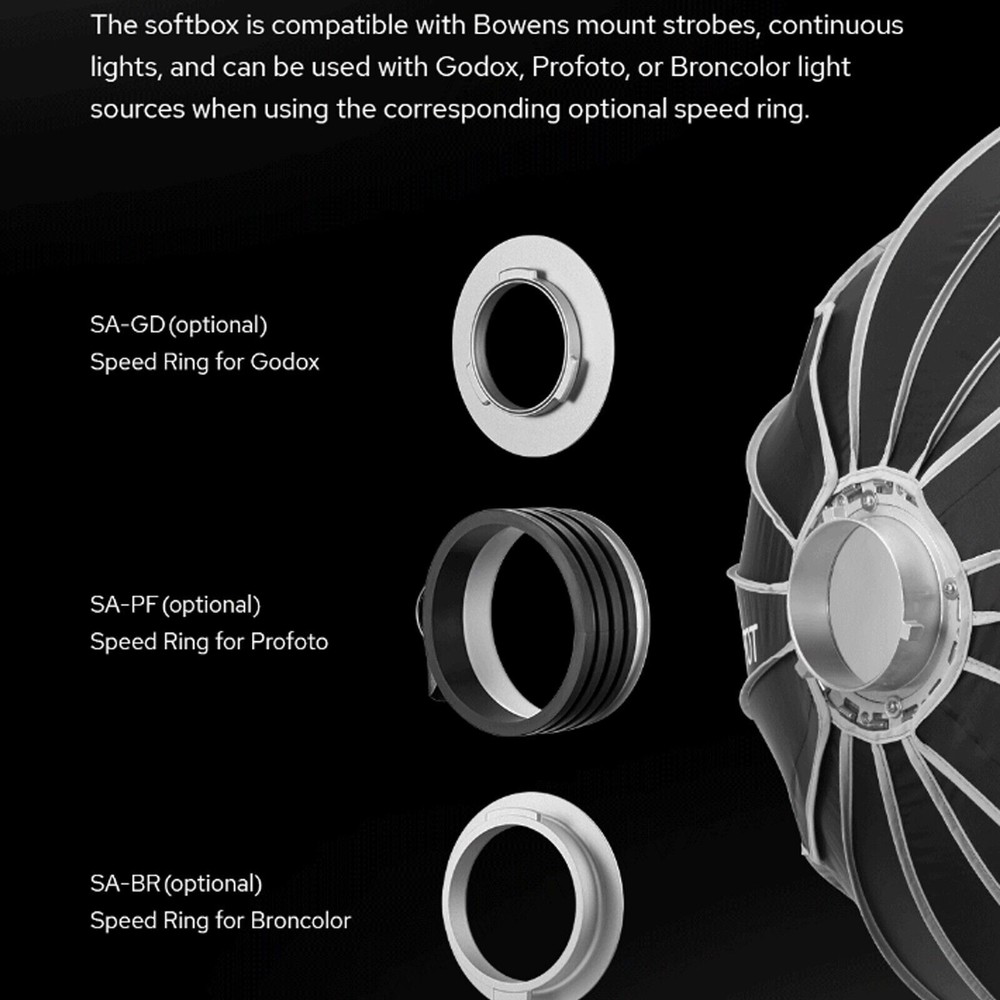 Godox QR-P120T 120cm Parabolic Softbox Quick Release Light Diffuser Softboxes