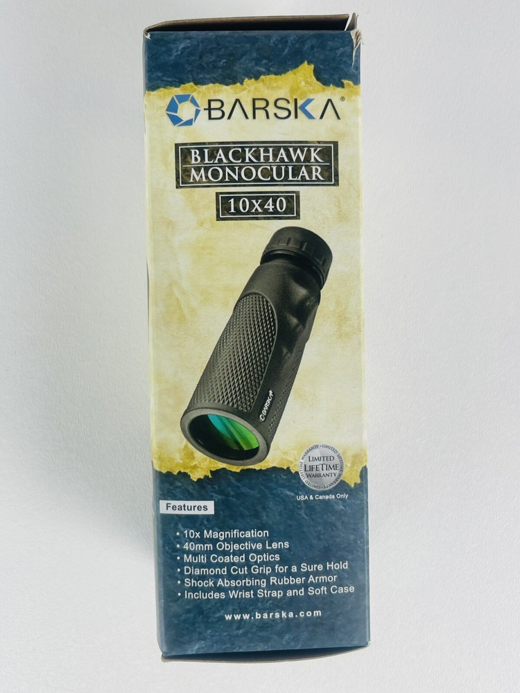 Barska AA12132 WP Blackhawk Monocular, Diamond Pattern Rubber Grips