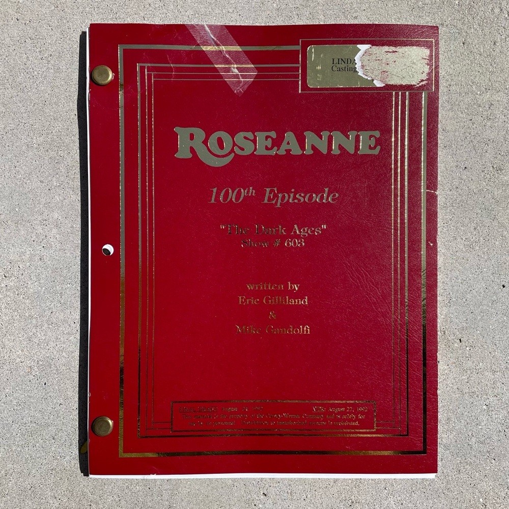 Roseanne 100th Episode Original Production Used Final Draft Script HISTORICAL!!