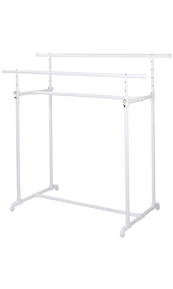 Boutique White Pipe Double Rail H-Rack