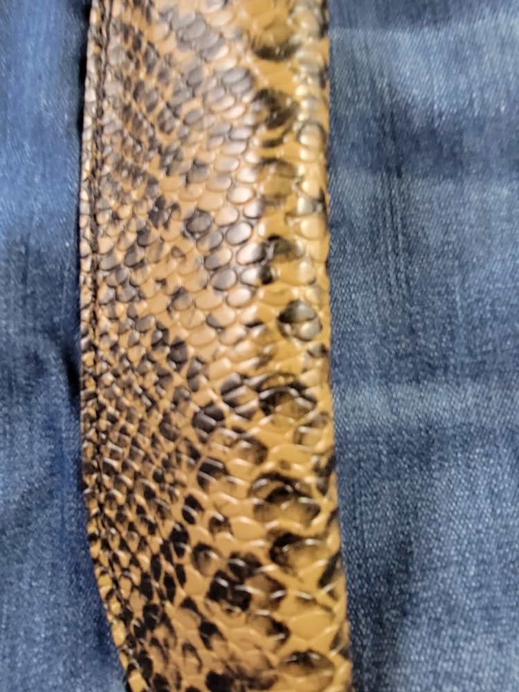 Buck Knives 119 Sheath Right Pull Authentic FAUX SAND BROWN PYTHON SKIN leather