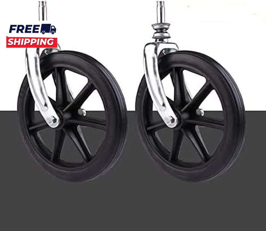 2Pcs Wheels Replacement for Wheelchairs 8" X 1" Rollator Wheels