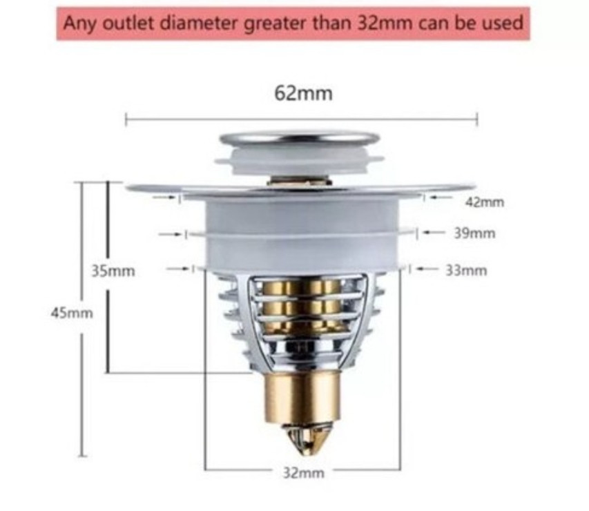 Universal Drain Magic Sink Stopper - Instantly Replace Broken Stoppers