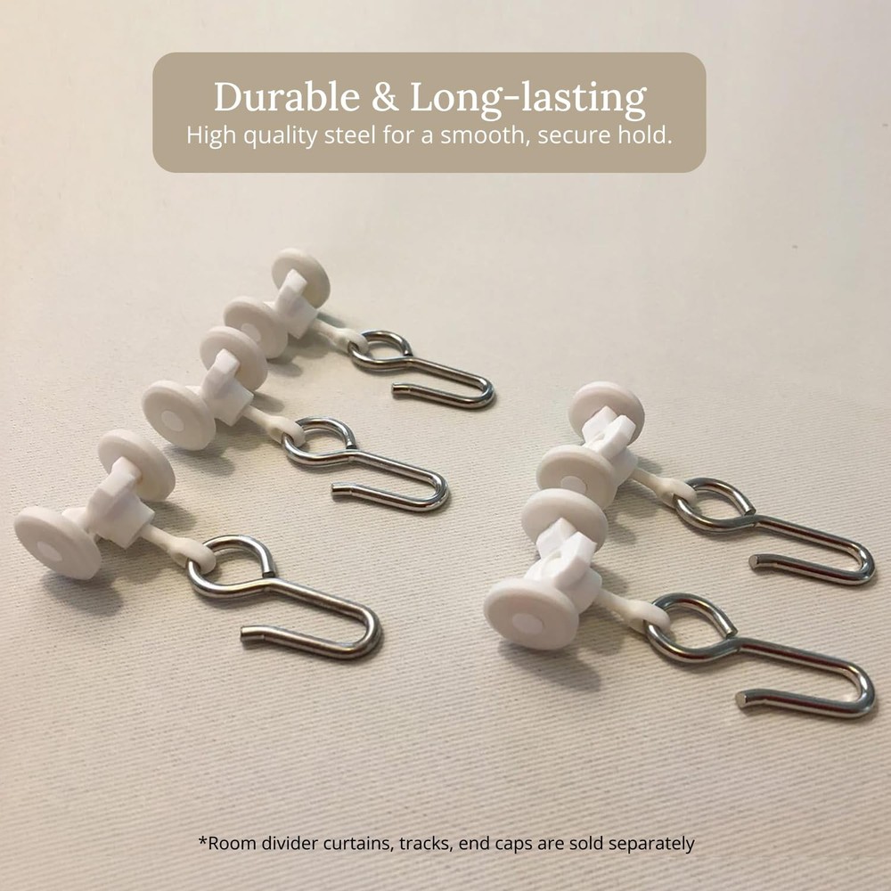 Curtain Track Roller Hooks - Curtain Rail Ceiling Gliders Set - Plastic Body ...