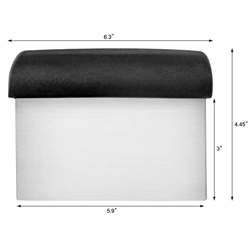 36091 Plastic Handle Dough Scraper, 6 by 3-Inch, Black