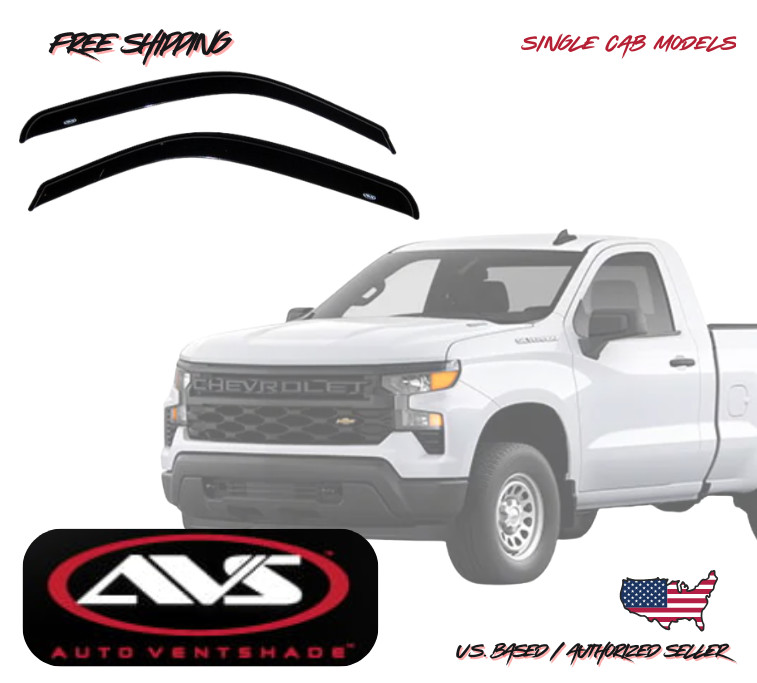 2020-2026 Chevy Silverado 1500 Single Cab AVS Window Vent Visors Rain Guard 2PK.