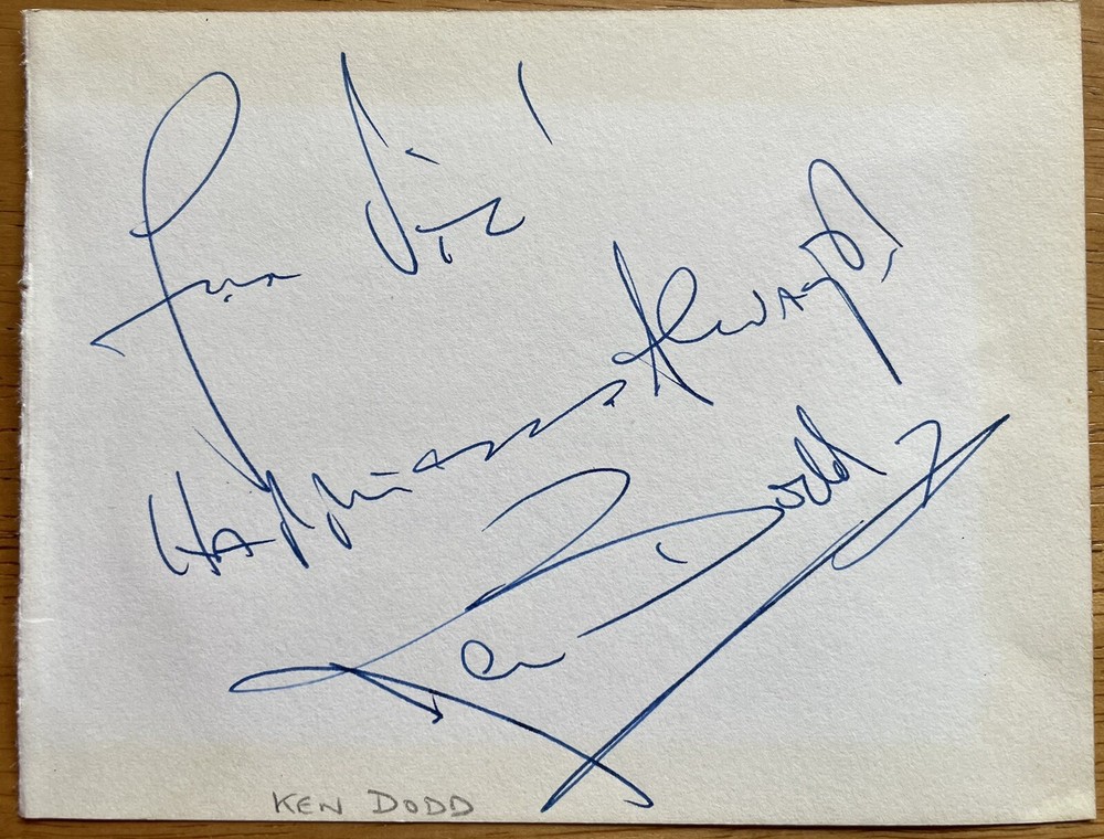 British Comedian Ken Dodd Autograph Album Page