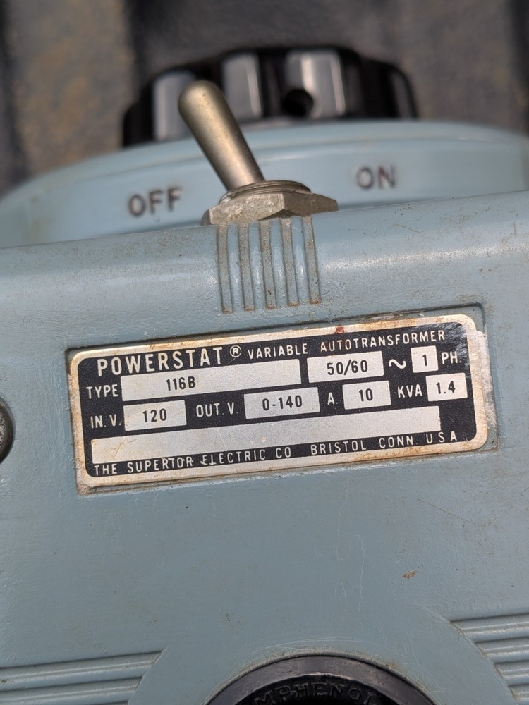 Powerstat Variable Auto Transformer Type 116B 0-140 Volt Power Supply Tested