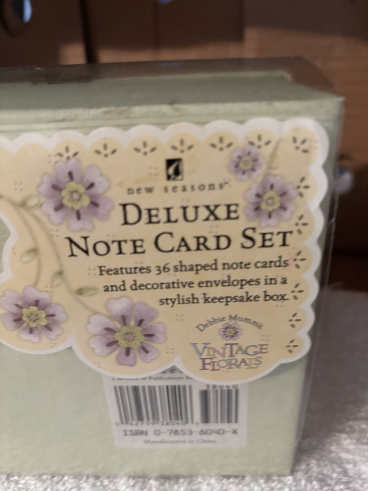 Diecut Floral Deluxe Note Card Set Keepsake Box