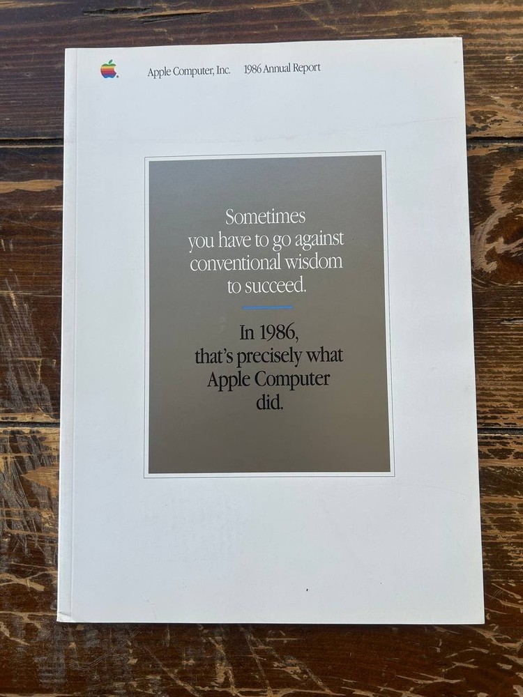 Vintage Apple Computer Inc 1986 Annual Report Book